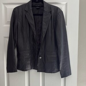 Women’s black leather jacket